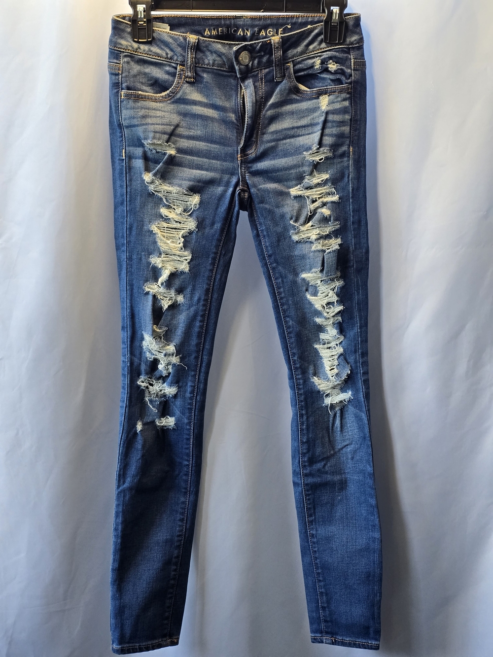 American Eagle Outfitters Women's Ripped Skinny Jeans - Blue